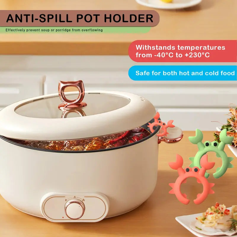 Cute Crab Design Silicone Spatula Holders, 2.5in Mini Kitchen Heat-resistant Spatula Rack Spoon Rest Holder Steam Releaser, Cooking Accessory for Home Chefs, Cooking Accessories Gifts